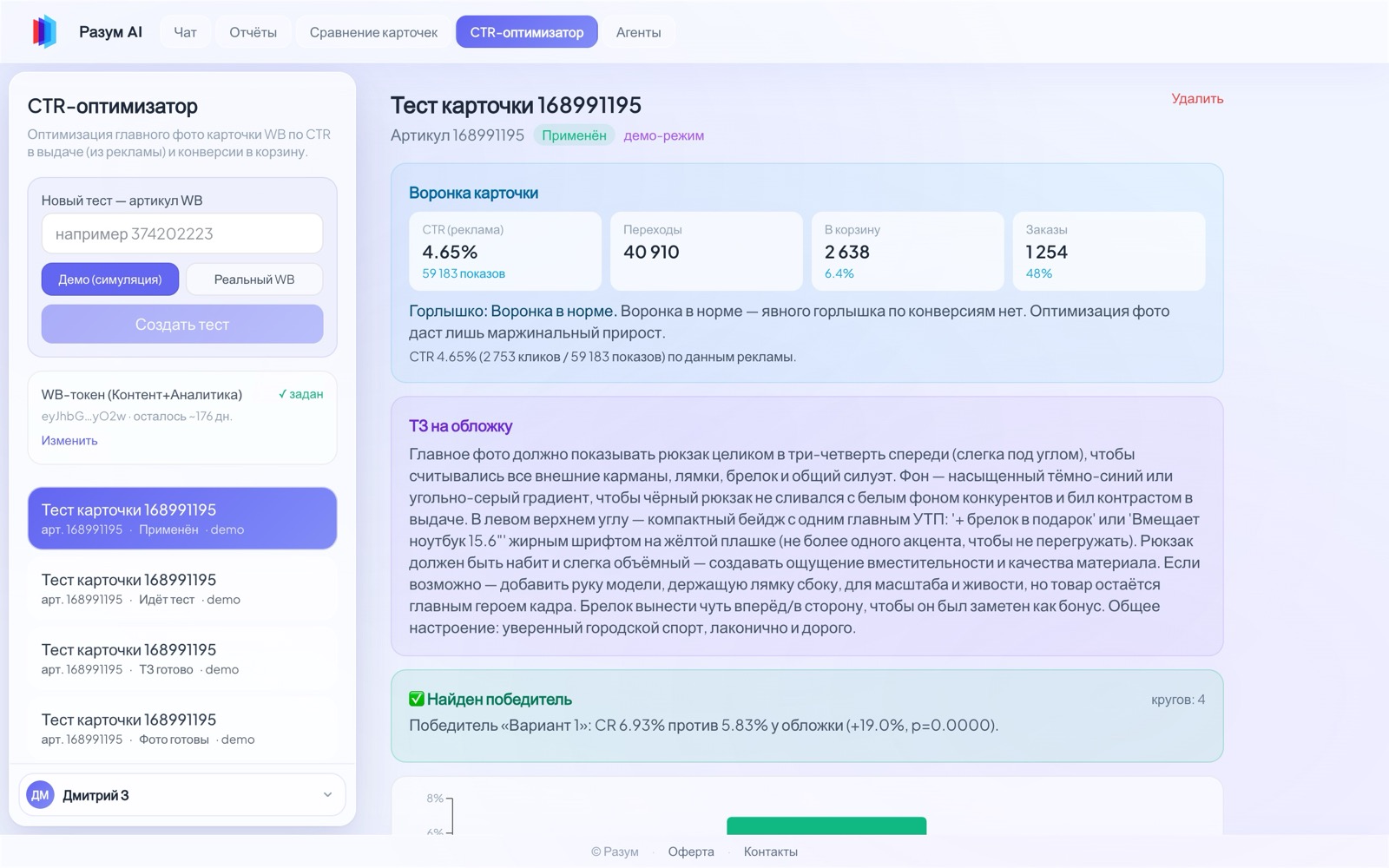 CTR-оптимизатор — результат A/B-теста